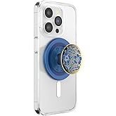 PopSockets Phone Grip for MagSafe, Magnetic Holder, Phone Stand, Blue - Lace Blue Vermeer