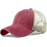 Vintage Washed Trucker Hat Distressed Adjustable Mesh Baseball Cap for Men Women Sun Hats Beach Outdoor Sports