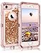 Coolden Case for iPhone 8 Case Protective Glitter Case for Women Girls Cute Bling Sparkle 3D Quicksand Heavy Duty Hard Shell Shockproof TPU Case for 4.7 Inches iPhone 6 6s 7 8 SE 2020, Light Coffee