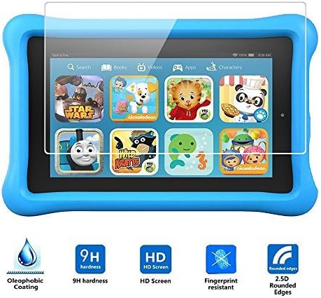 Fire Kids Edition Screen Protector, Vikoo 9H Hardness 2.5D Ultra-thin Anti-Scratch HD Clear Ballistic Tempered Glass Screen Protector for Fire 7 Kids Edition, 7" Display