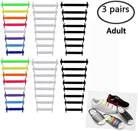 Dodoshares No Tie Shoelaces for Kids Adults，The Elastic Silicone No Tie Shoelaces Waterproof Athletic Running Shoe Laces with Multicolor for Sneaker Boots Board Shoes and Casual Shoes