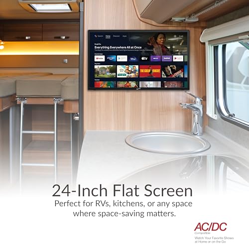 Supersonic SC-2450GTV-A 24-inch DLED Smart HDTV with Google Assistant, ATSC & NTSC System, HDMI USB Input, WiFi, 1080p Resolution, 16.7M Colors,60Hz Refresh Rate, Bluetooth, AC/DC Compatible