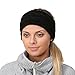 TrailHeads Ponytail Headband | Cable Knit Winter Ear Warmers | Fleece Ear Band for Women - black