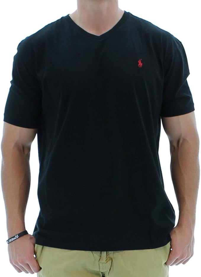 Polo Ralph Lauren V Neck Tee Men S T Shirt Black Size Xl At Amazon