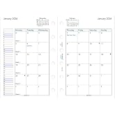 Filofax Calendar Diary Refill, Pocket Size, 4-3/4" x 3-1/4", Month-to-View, White Paper, English, 2026 (C68210-26)