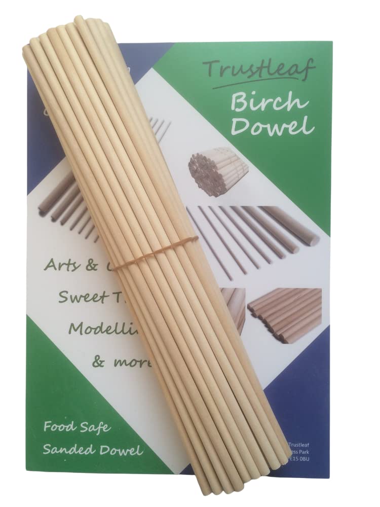 Trustleaf 6mm x 30cm Birch Hardwood Wooden Dowels (50 Dowels) — image 1