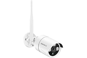 SANSCO 2K Security Camera | 3MP HD WiFi Outdoor/Indoor Waterproof Cameras with Mic, Add-on Camera NVRs, Night Vision, Motion Alerts (with Power Supply)