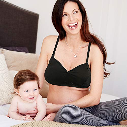 The Dairy Fairy Rose Hands-Free Pumping and Nursing Bra, Feminine, Soft, Wireless, Breathable and Adjustable Breastfeeding Bra - Nurse, Pump and Multitask Day or Night, Fits All Pump Brands