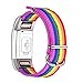 Bandmax Compatible Fitbit Charge 2 Bands Rainbow LGBT, Nylon Fitbit 2 Watch Bands Comfortable Sport Straps Accessories Mix Adjustable Metal Clasp Compatible Fitbit Charge 2(Large Size)