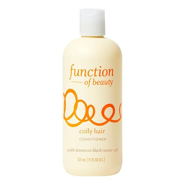 FUNCTION OF BEAUTY COILY HAIR CONDITIONER, 11 OZ – FLAXSEED OIL NOURISHES & HYDRATES COILS & CURLS, & JAMAICAN BLACK CASTOR OIL MOISTURIZES & REVIVES, SULFATE-FREE, CUSTOMIZABLE HAIRCARE