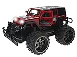 Jeep Wrangler Cross Country 1:14 Scale Battery Operated Remote Controlled 4WD 2.4 GHz Toy RC Truck w/ Remote Control,& Door Opening Action