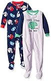 Carter's Baby Boys' 2-Pack Fleece Pajamas, Touchdown/Football, 24 Months