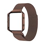 Fitbit Blaze Accessory Band,Small (5.5-6.7 in),Oitom Milanese Magnet Loop Stainless Steel Metal Smart Watch Band (Coffee Brown)