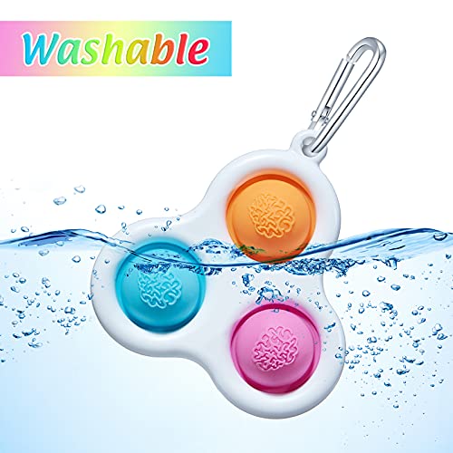 Mini Pop It Keychain, 2 Pack Push Pop Bubble Fidget Toy Simple Dimple