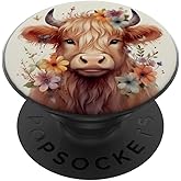 Highland Cattle Farmer Scottist Highland Cow Lover PopSockets Adhesive PopGrip
