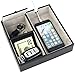 Mantello Leather Valet Tray Nightstand Organizer Charging Station 3 Compartments, Black