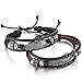 MOWOM 2PCS Alloy Genuine Leather Bracelet Bangle Cuff Angel Wing Feather Surfer Wrap Adjustable