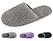 HomeTop Women’s Cozy Plush Fleece Slip On Memory Foam House Slippers (Medium / 7-8 B(M) US, Gray)