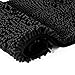LuxUrux Bathroom Rugs Sets 2 Piece: Quick Dry, Soft Plush Anti-Slip, Super Absorbent. Includes Rectangular (31x20 inches) & U-Shaped Toilet Mat (20x20 inches) | Black