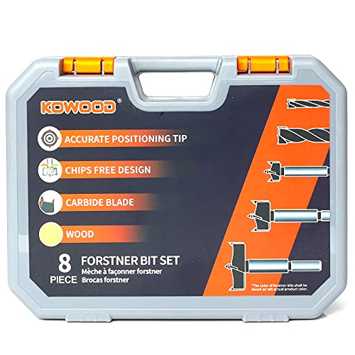 Forstner Bit Set, Wood Drilling, w/Carbide Tipped 8