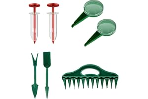 12-Hole Mini Seed Spreader & Hand Dibbler Set Efficient Seed Sowing Tool Portable Gardening Supplies for Vegetable Lawn Garde