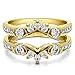 TwoBirch Sterling Silver Half Halo Prong and Channel Set Ring Guard With Cubic Zirconia (1.01 ct.)