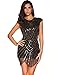 Women's 1920s Vintage Gatsby Sequin Embellished Flapper Mini Dress