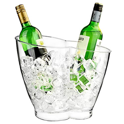 bar@drinkstuff Double Seau à vin,champagne en acrylique ,forme curvé, peut contenir 2 bouteille de vin