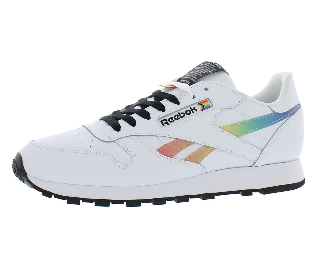 Reebok Pride Classic Leather Sneaker, White/Black, 5.5 M US Image