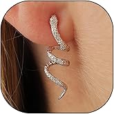 Retro Snake Earrings for Women - Silver Gold Dangle Gothic Wrapped Animal Earrings - Vintage Serpent Edgy Style