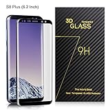 Bestfy Galaxy S8 Plus Screen Protector, 3D Curved Full Coverage Whole Tempered Glass for Galaxy S8 Plus, Black