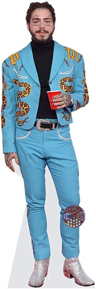 Post Malone Blue Suit Life Size Cutout Amazon Ca Home Kitchen