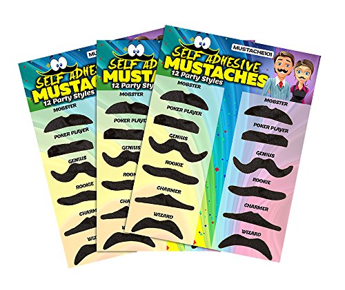 Allures & Illusions Fake Mustaches - 36 Costume and Party Mustaches