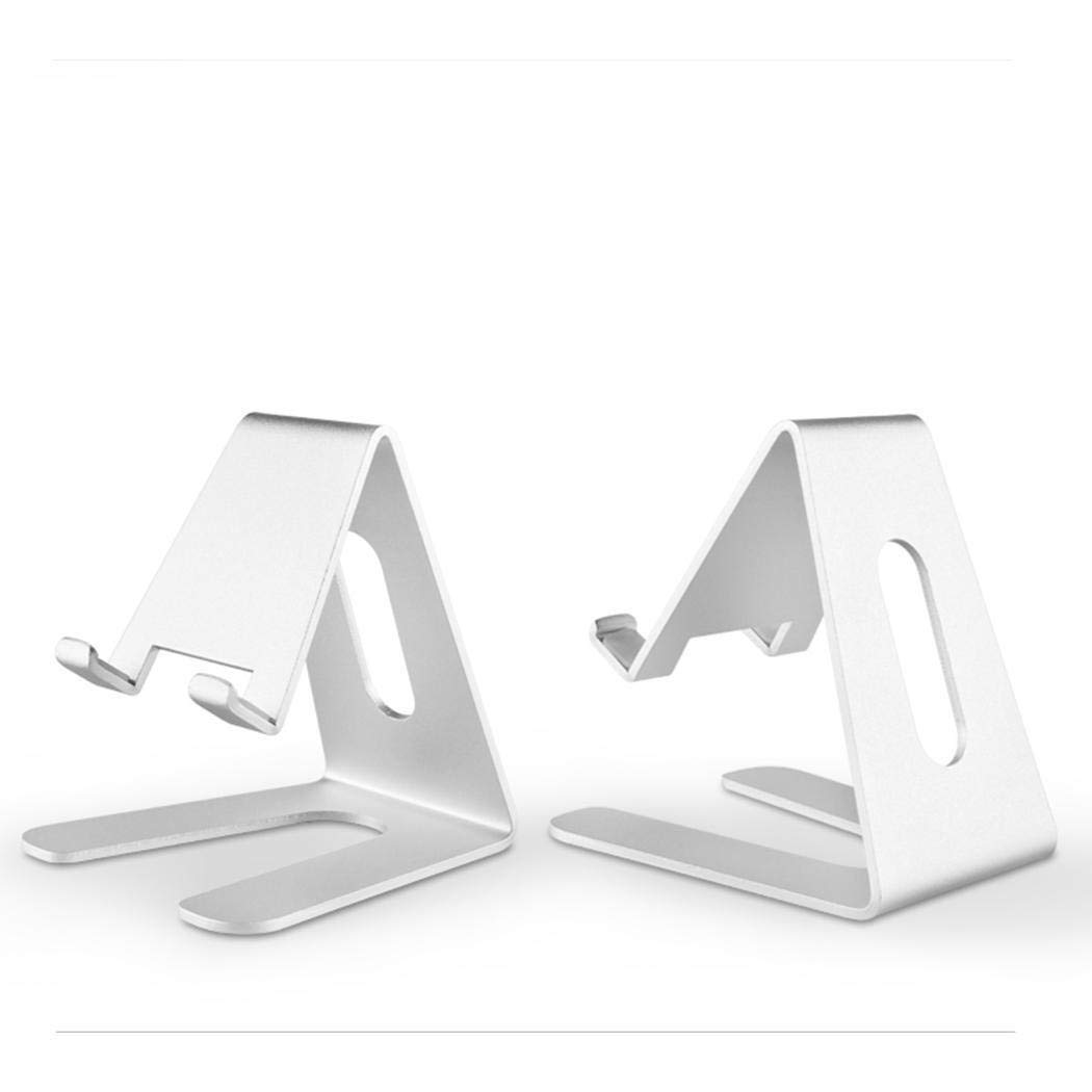 Jinguio Cell Phone Desk Stand Holder Aluminum Desktop Portable Universal Desk Stand for Huawei iPhone iPad Mini Samsung All Mobile Smart Phone Tablet Display (Rose Gold)