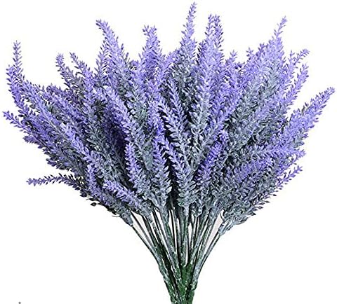 8 Bundles Artificial Flowers Lavender Bouquet in Purple Artificial Plant Arrangement Lifelike Natural Fake Plant to Brighten Up Your Home Decor Party Wedding Garden Office Patio Decoration