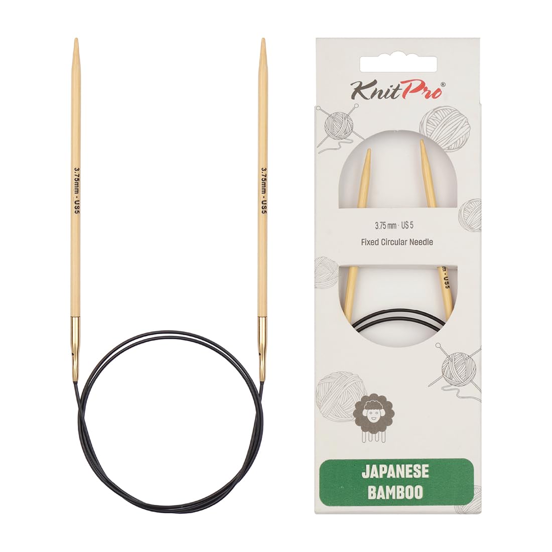 KnitPro Bamboo Fixed Circular Needles 40" (100cm) | 3.75mm