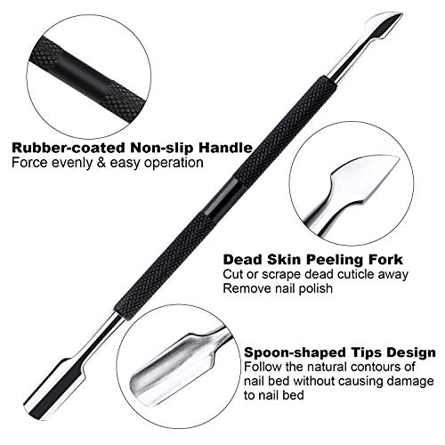 image for ECBASKET Cuticle Nail Care Tool Set - Cuticle Pusher with Spoon Nail C