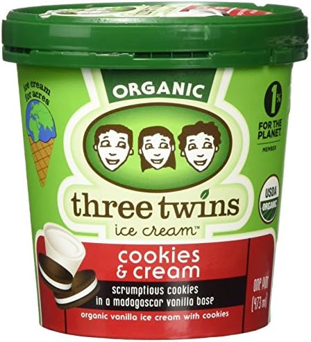 Three Twins Ice Cream, Cookies/Cream, 16 oz (Frozen)