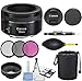 Canon EF 50mm f/1.8 STM Lens with 3pc Filter Kit (UV, CPL, FLD), Deluxe Lens Pouch, Lens Hood, Deluxe Cleaning Kit, Lens Accessory Bundle