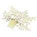 Unicra Vintage Wedding Hair Combs with Bead and Rhinestones(Gold Color)