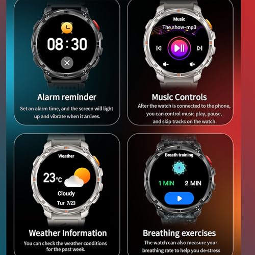 MYSHUN Reloj Inteligente Hombre con Llamadas, 1,7 Pulgada Smartwatc Hombre Deportivo con Podometro Pulsometro SpO2 Sueño Presion Arterial Actividad IP68 Reloj Digital para iOS Android (Plateado)