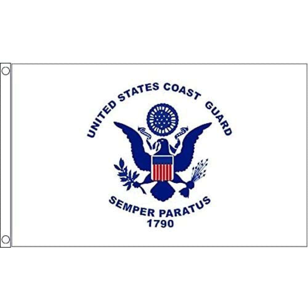 AZ FLAG - United States Coast Guard Flag - 3x5 Ft - 100D Polyester Us Coast Guard - Uscg Banner with Two Metal Grommets - Fade Resistant - Vivid Colors - 3' x 5' Feet - 150x90 Cm