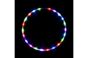 The Hoop Shop Light Up LED Hula Hoop Designed and Hand Crafted in Michigan with Beautiful Auto Strobing Rainbow Lights