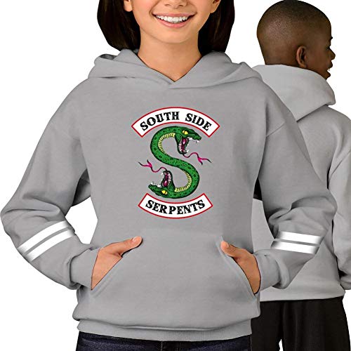 KssKsa Kid Hooded South Side Serpents Youth Sweatshirt Fleece Pullover Hood for Boys Girls Gray