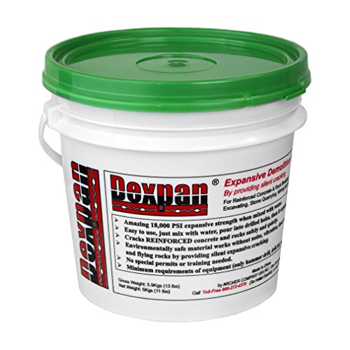 Dexpan Non Explosive Demolition Agent (11 lb Bucket) for Concrete Cutting, Rock Breaking, Excavating