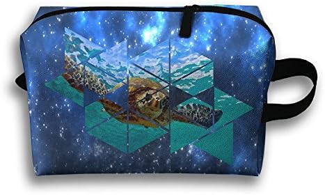 Green Sea Turtle Oxford Travel Toiletries Bag Sturdy Organizer Cosmetic Handbag For Women Men Portable