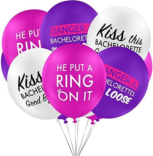 Bachelorette Party Decorations, Balloons for Themed Parties, Supplies for Favors Bags (15 Count Value Pack) Premium Quality 12" Size, Funny Bride Props and Accessories for a Girls Night Out.