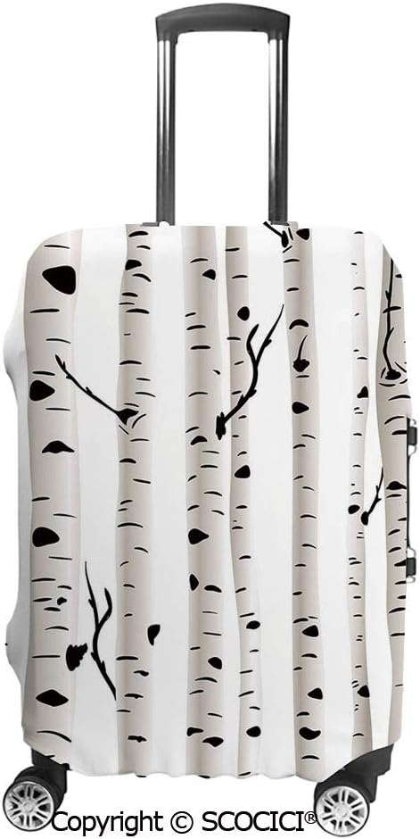 SCOCICI Luggage Suitcase Elastic Protective Covers Forest Seasonal Nature Woodland Leafless Branches Grove Botany Illustration for Men Women Travel Business