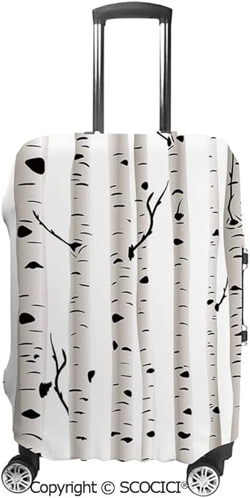SCOCICI Luggage Suitcase Elastic Protective Covers Forest Seasonal Nature Woodland Leafless Branches Grove Botany Illustration for Men Women Travel Business