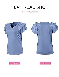 SHEWIN Plus Size Tops for Women 2025 Ruffle Short